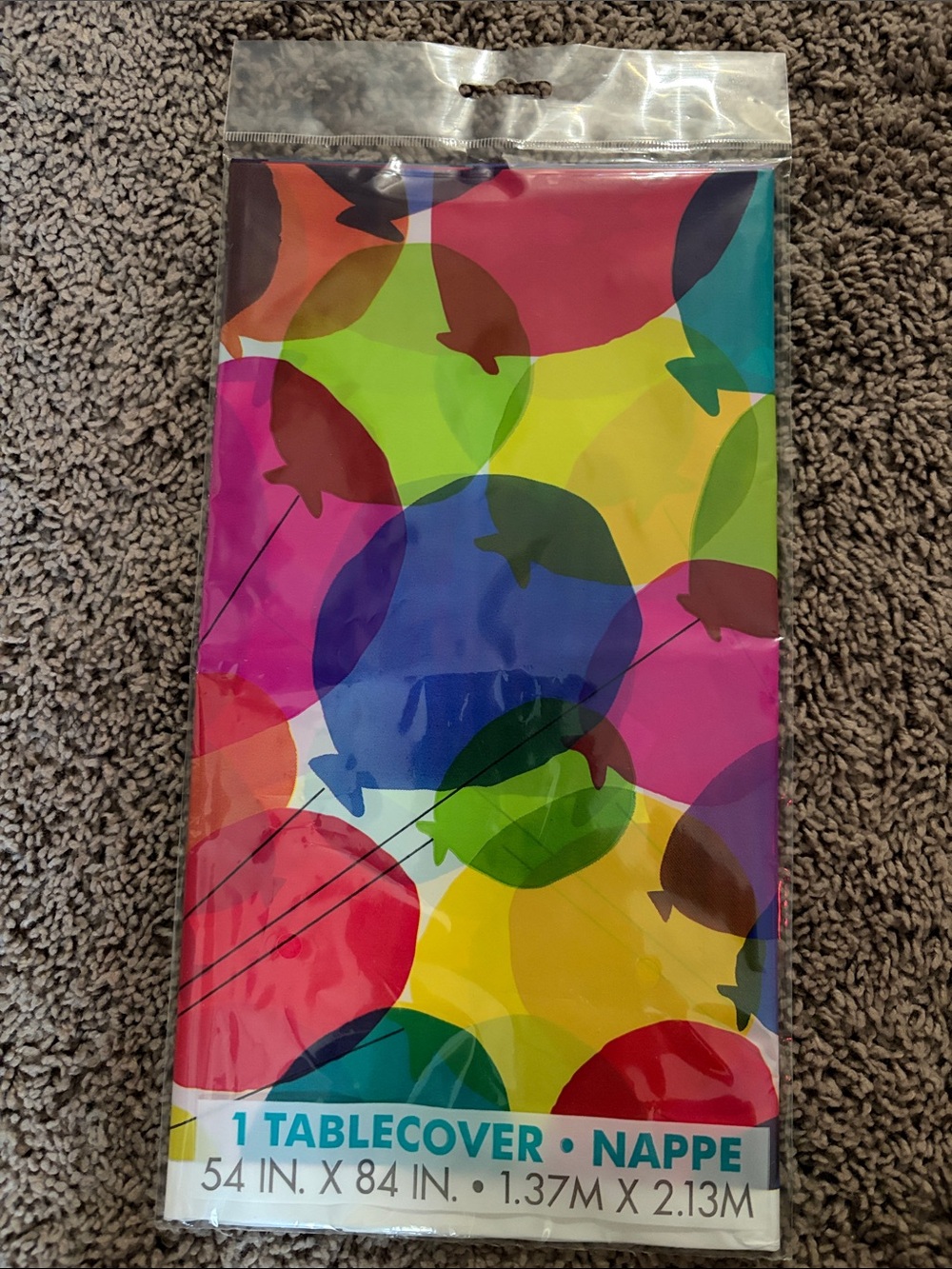 Multicolor Balloon Tablecover - Bright Rainbow